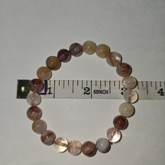 8mm Golden Healer Fire Quartz Mix Bracelet - Picture 7 of 9